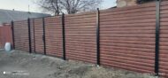 Ворота распашные со встроенной калиткой "Филëнка горизонтальная" 2